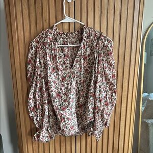 Free People Floral Women's Top - Red and White